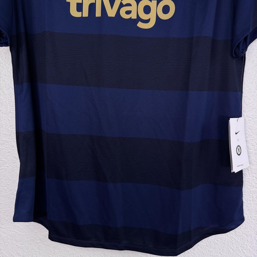 Nike Chelsea FC Shirt Womens XL Pre Match Soccer Top Dri Fit Trivago Blue NEW - Picture 6 of 10